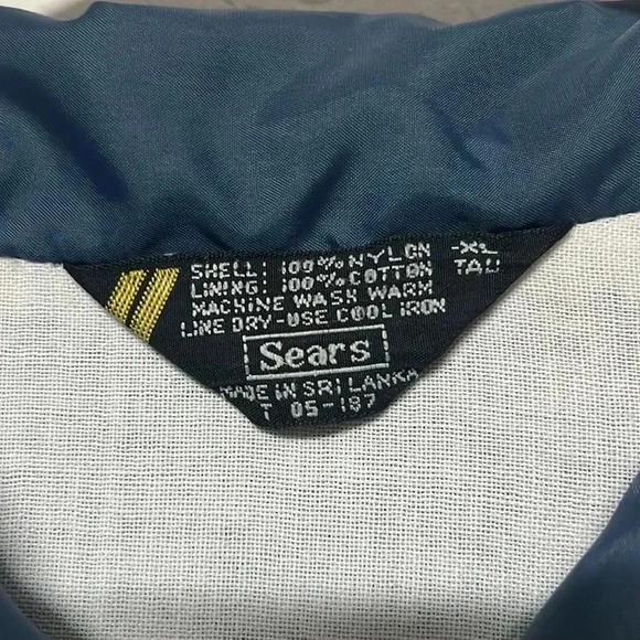 Imperfect vintage Sears windbreaker jacket XL button down pockets elastic cuffs - Picture 10 of 10